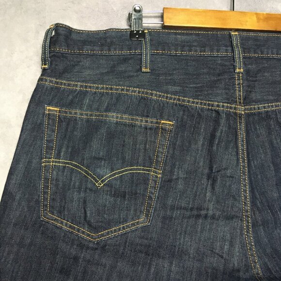 Levis Mens 569 Loose Straight Fit Blue Jeans size 42x30 Cotton Dark Denim Pants - Picture 9 of 16